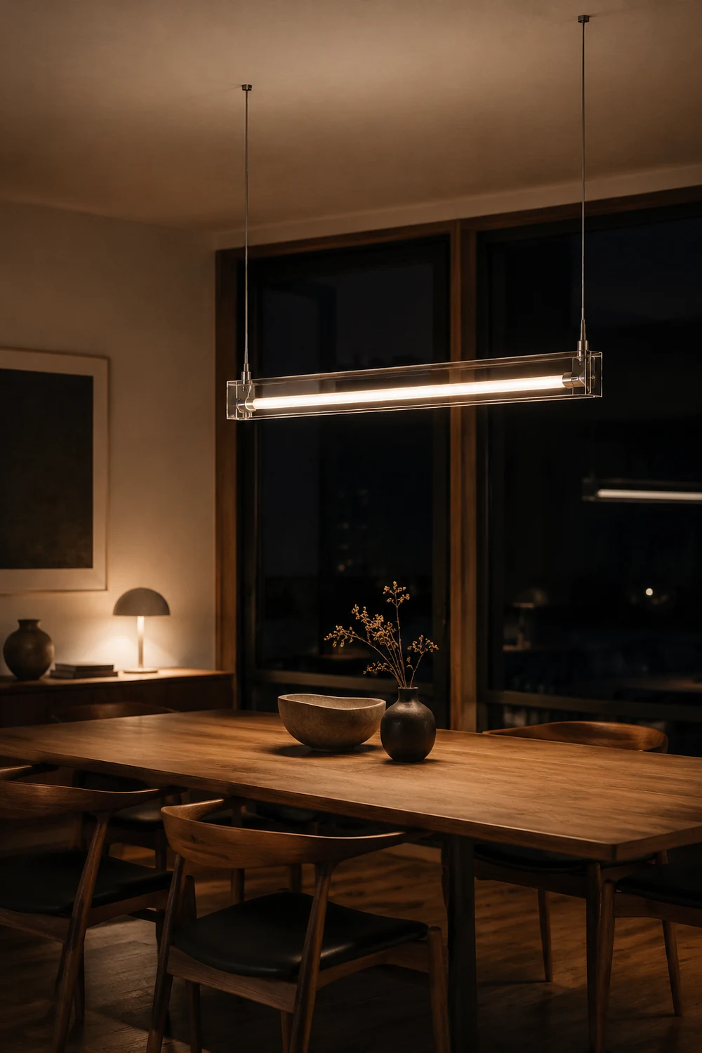 Edge Pendelleuchte, Metall+Glas, 80/100cm - Lumpaz