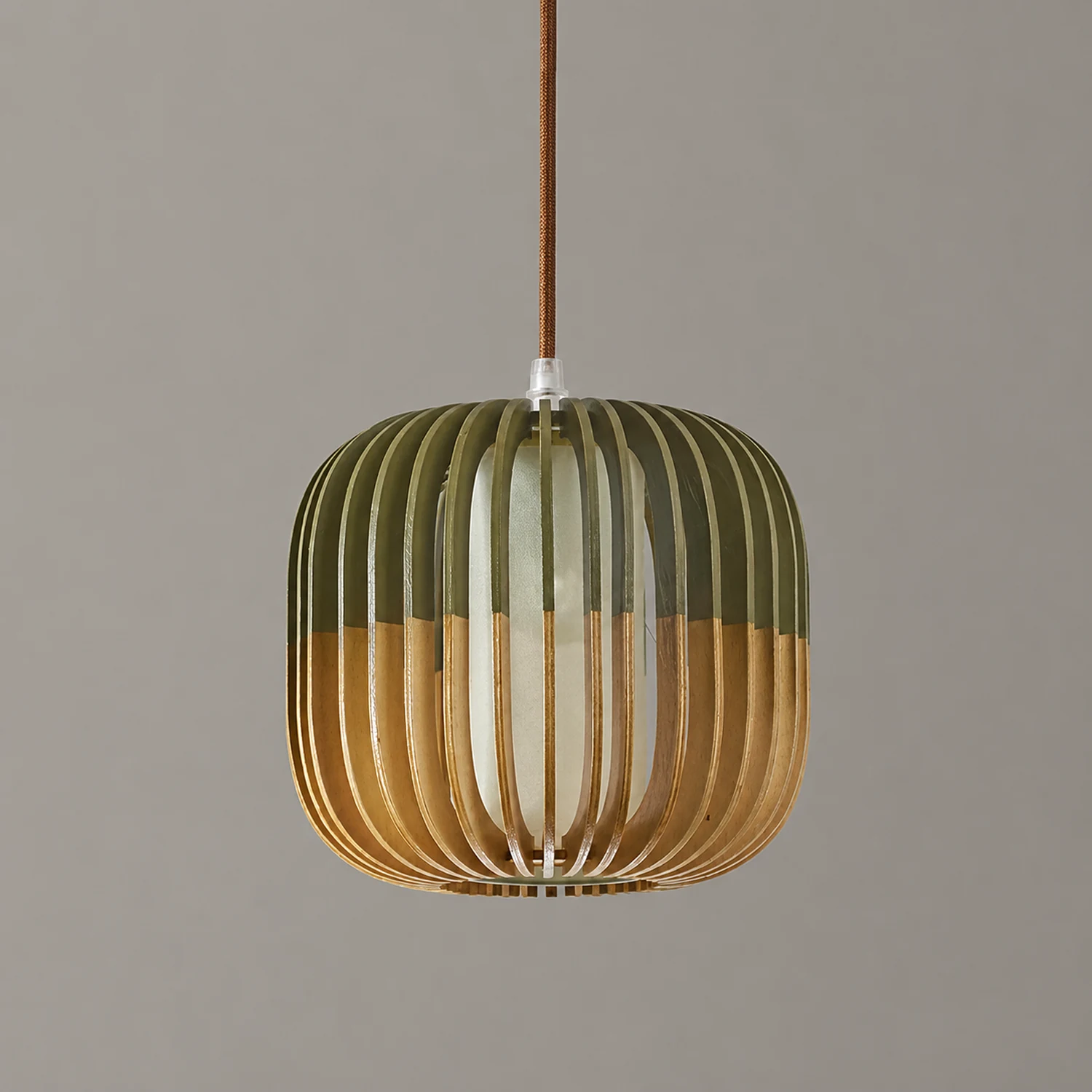 Ozawa Pendelleuchte 3 Farbtemperaturen schaltbar, Holz & Stoff, ∅20/30/40cm - Lumpaz