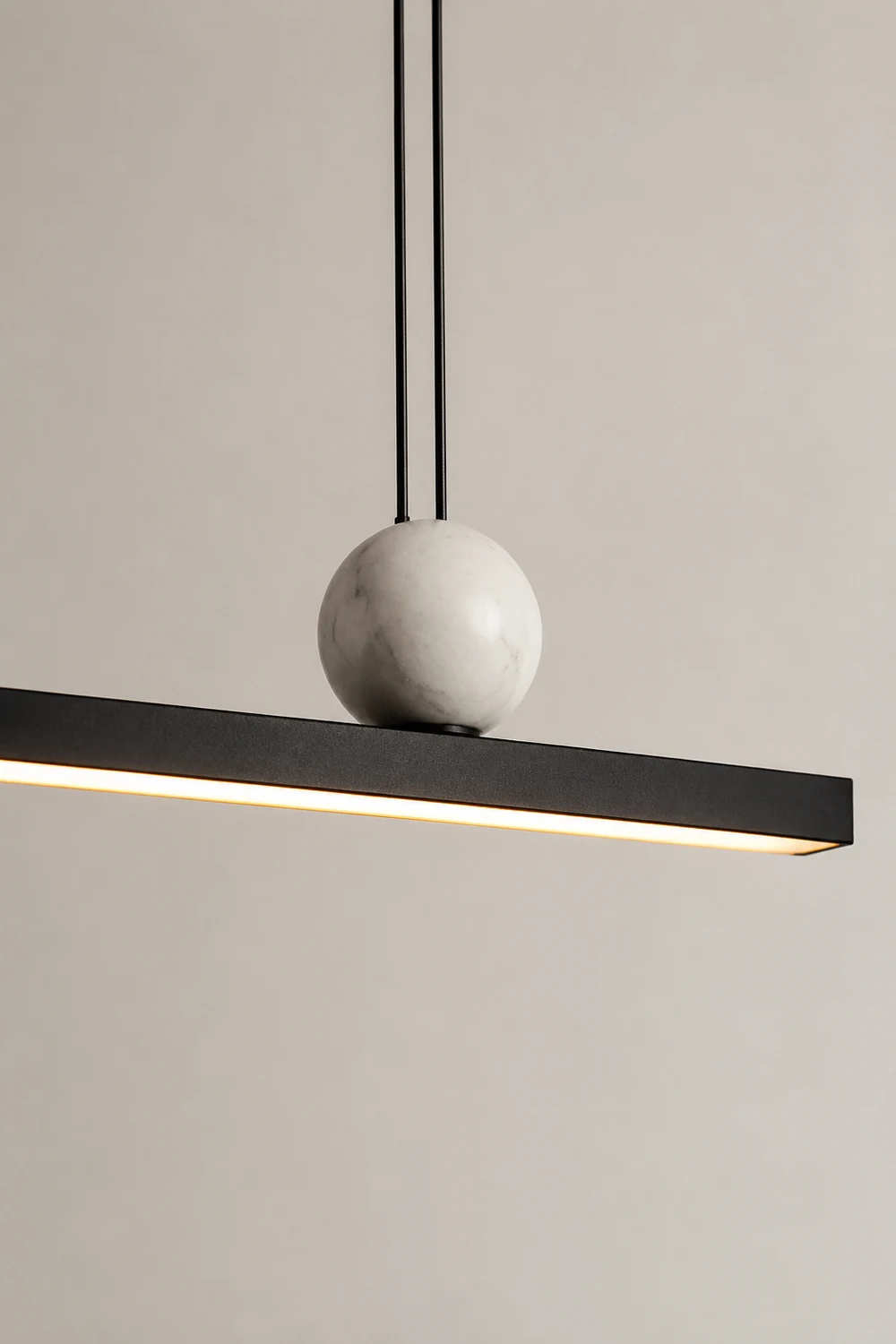 Edge Pendelleuchte 2 Farben, Metall & Marmor, 90/120/150cm - Lumpaz