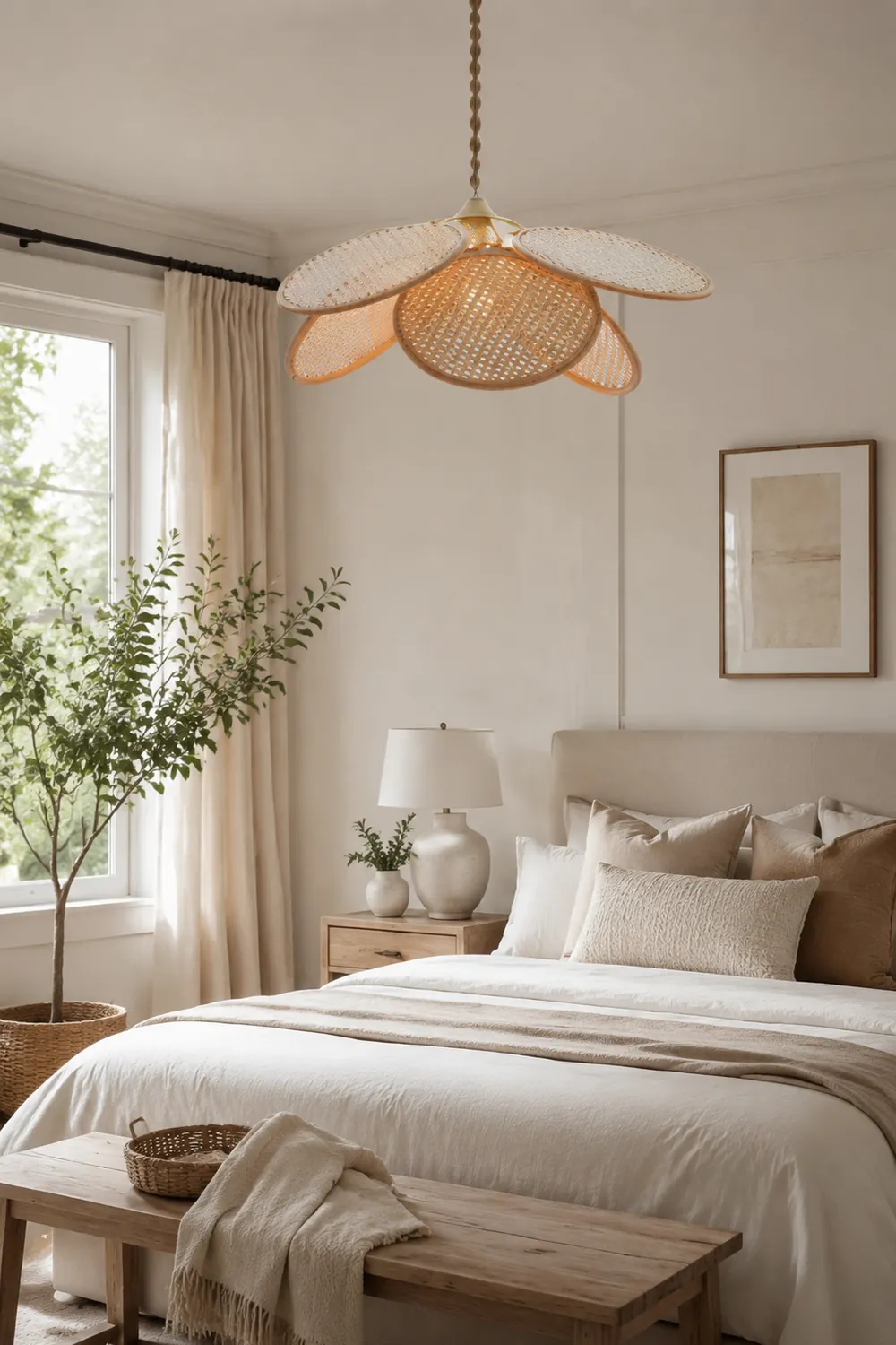 Ritta Pendelleuchte, Rattan & Weidengeflecht, S/L - Lumpaz