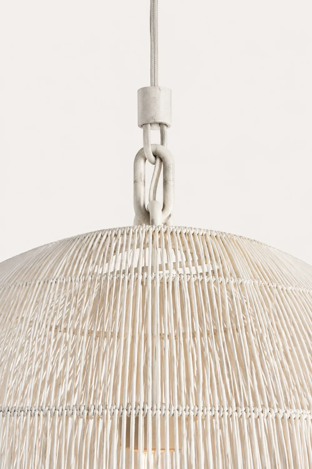 Ritta Weiß & Schwarz Pendelleuchte, Rattan, ∅31/51cm - Lumpaz