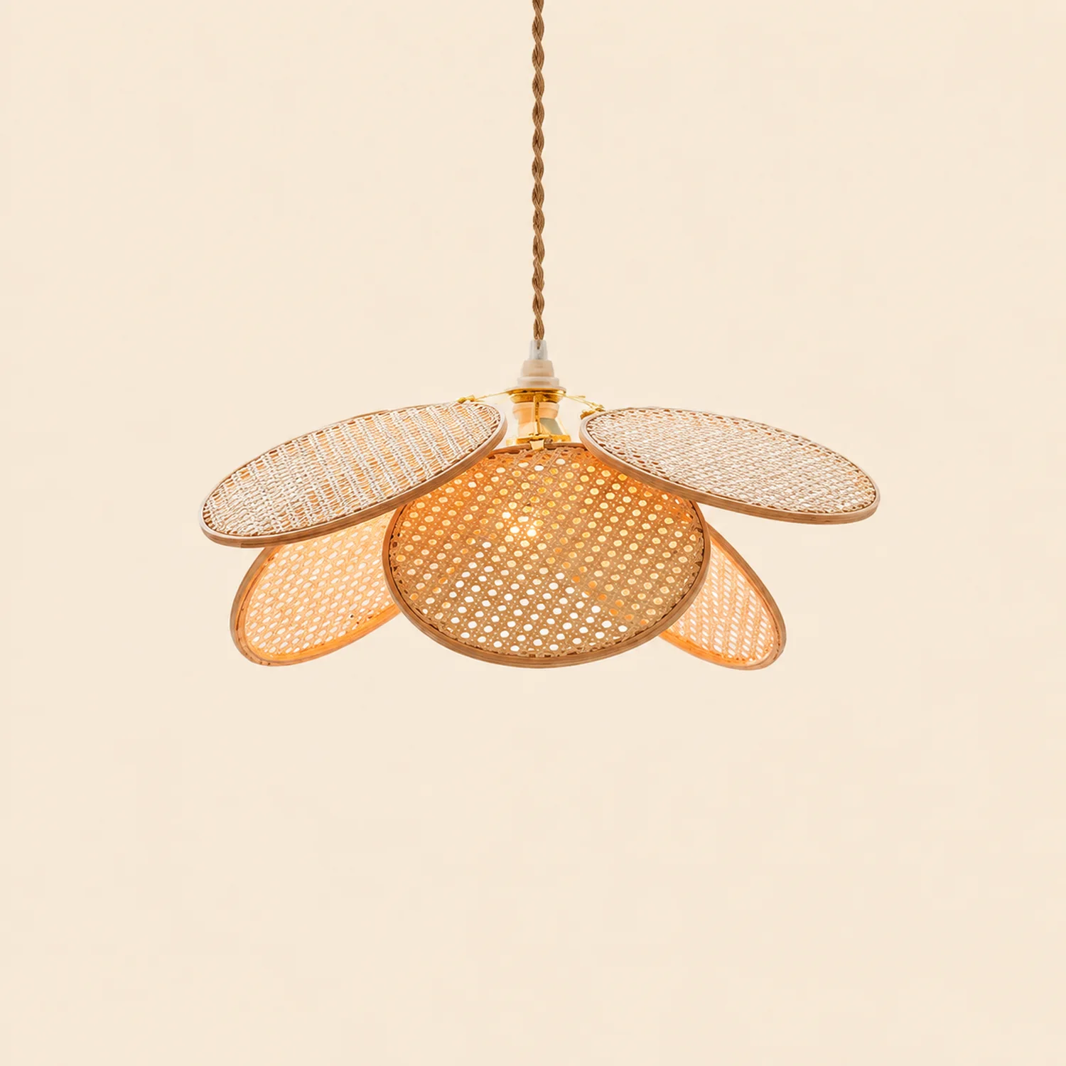 Ritta Pendelleuchte, Rattan & Weidengeflecht, S/L - Lumpaz