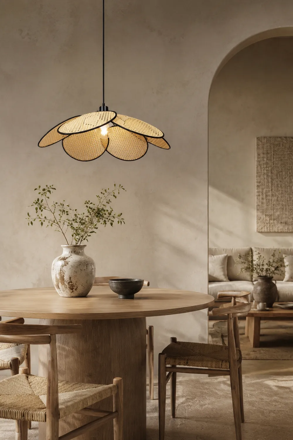 Ritta Pendelleuchte 2 Farben, Rattan & Weidengeflecht, ∅40/50/60cm - Lumpaz