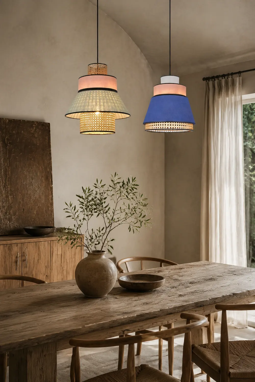 Ritta Rattan Pendelleuchte, 2 Stil, ∅40/50cm - Lumpaz