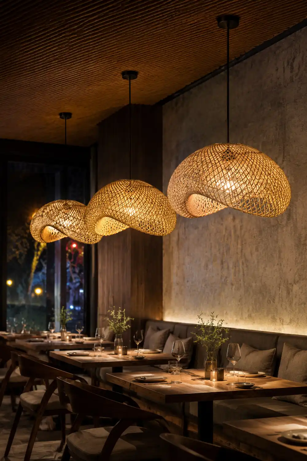 Muto Pendelleuchte, Rattan, ∅50/60/80cm - Lumpaz