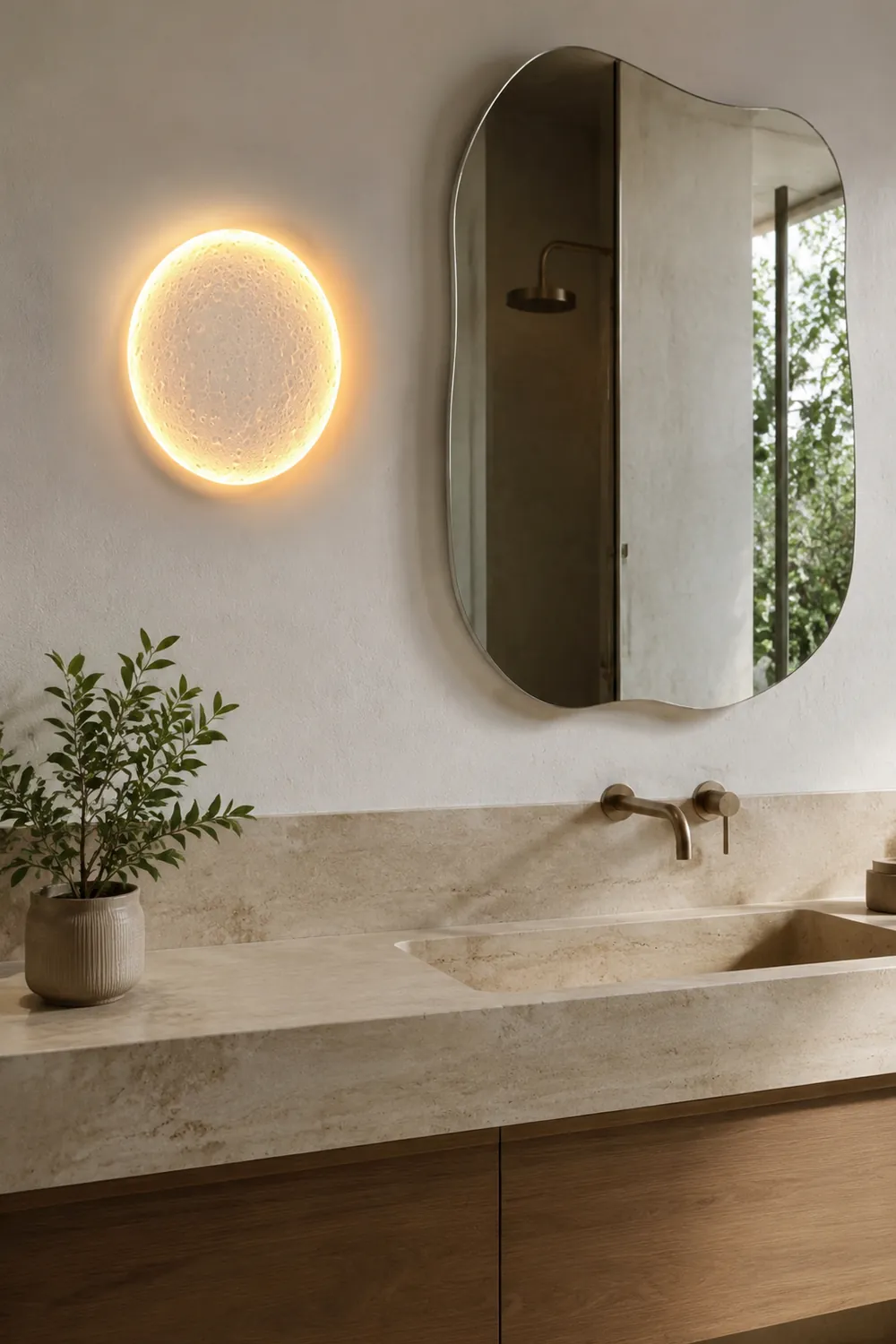 Elif Mond Wandmalerei Lampe Fernbedienung Dimmbar, 2 Stil - Lumpaz