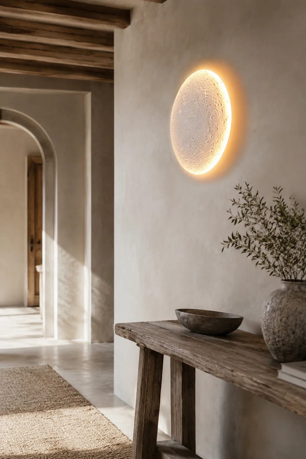 Elif Mond Wandmalerei Lampe Fernbedienung Dimmbar, 2 Stil - Lumpaz
