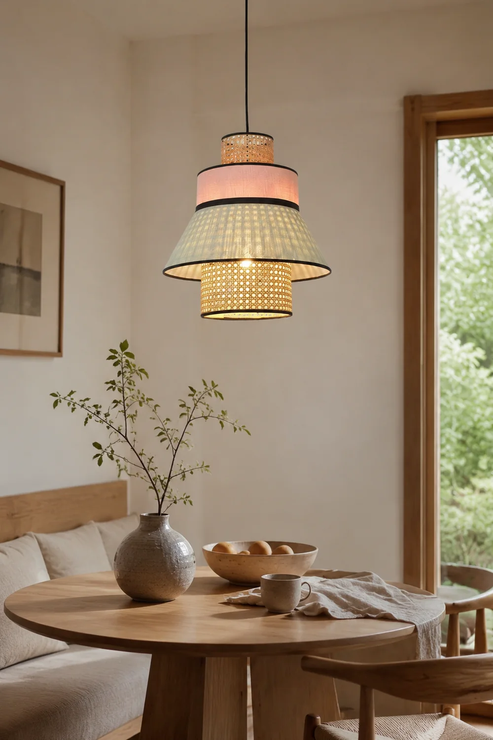 Ritta Rattan Pendelleuchte, 2 Stil, ∅40/50cm - Lumpaz