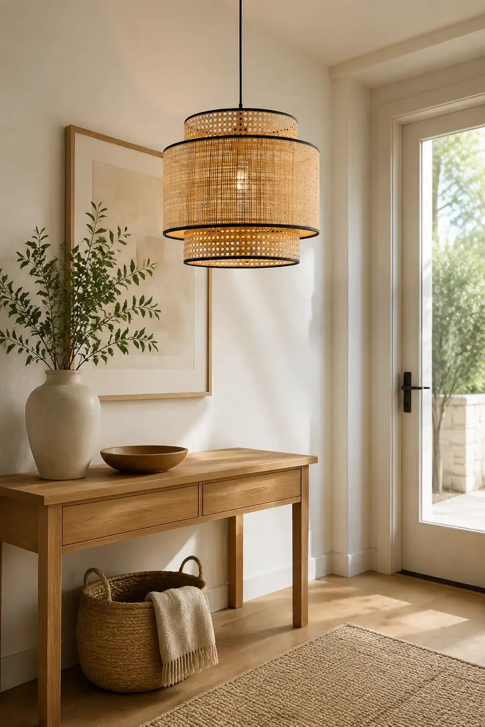 Ritta Pendelleuchte dreilagig, Rattan, ∅30/40/60cm - Lumpaz