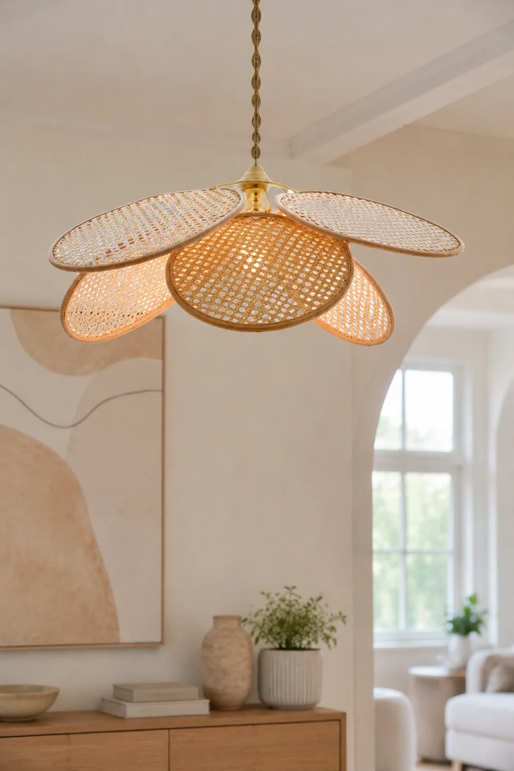 Ritta Pendelleuchte, Rattan & Weidengeflecht, S/L - Lumpaz