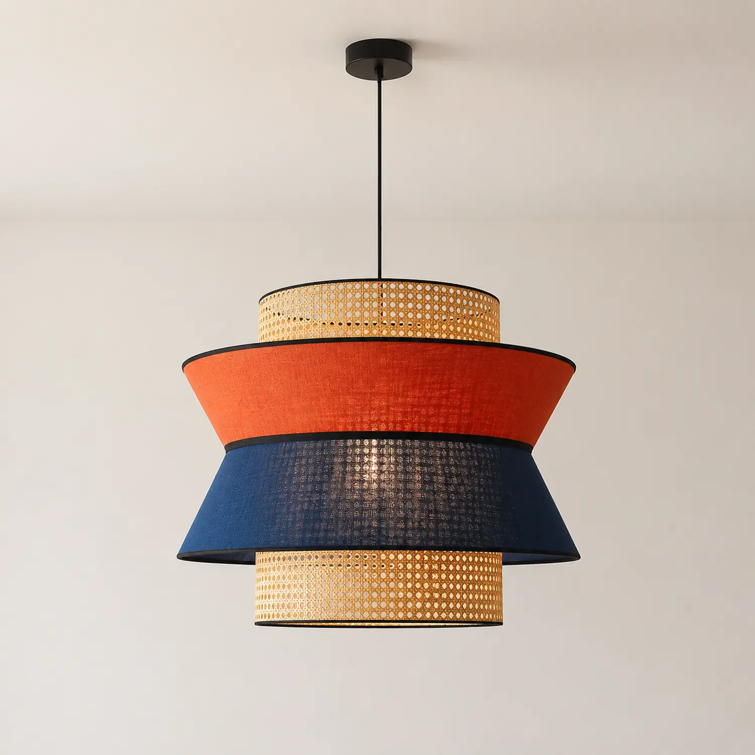 Ritta Pendelleuchte, Orange & Dunkelblau, ∅35/45cm - Lumpaz