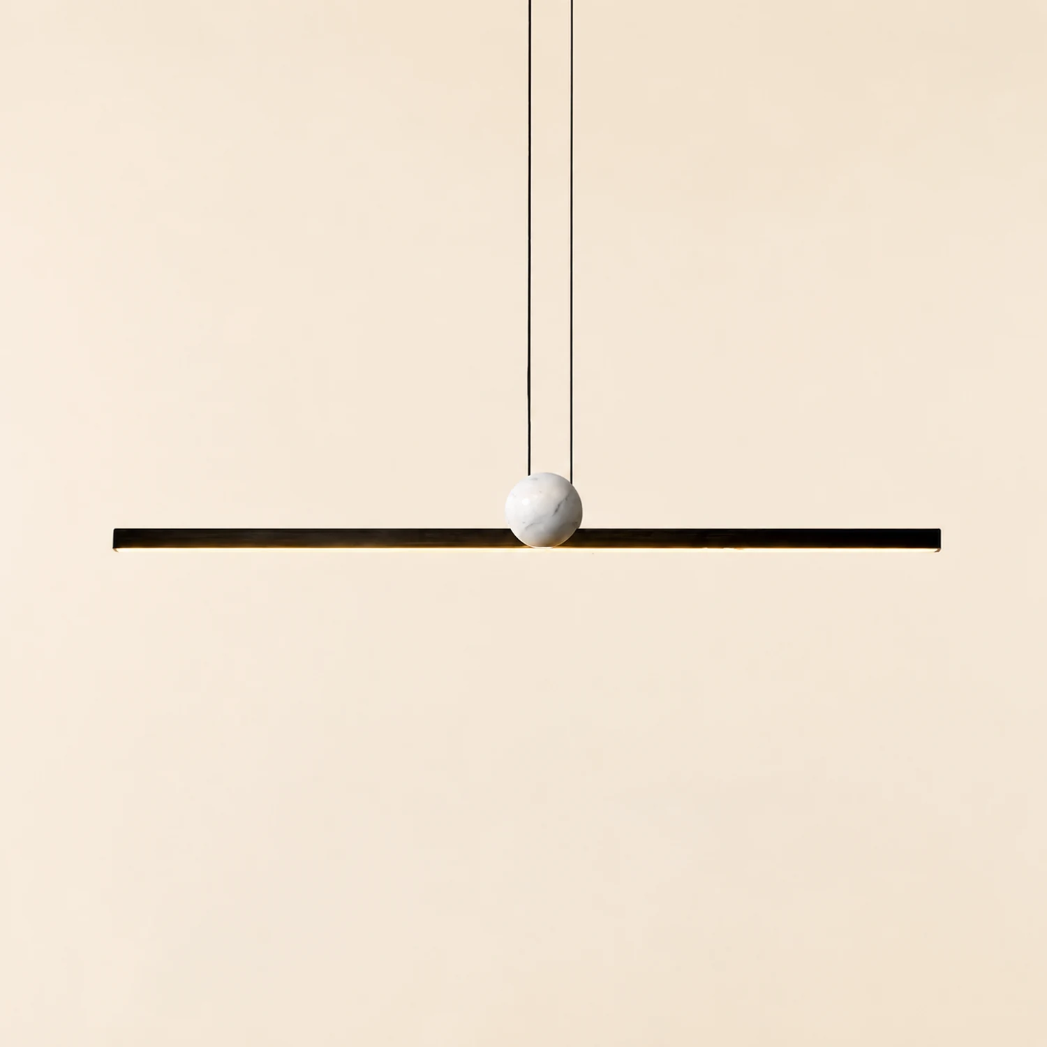 Edge Pendelleuchte 2 Farben, Metall & Marmor, 90/120/150cm - Lumpaz