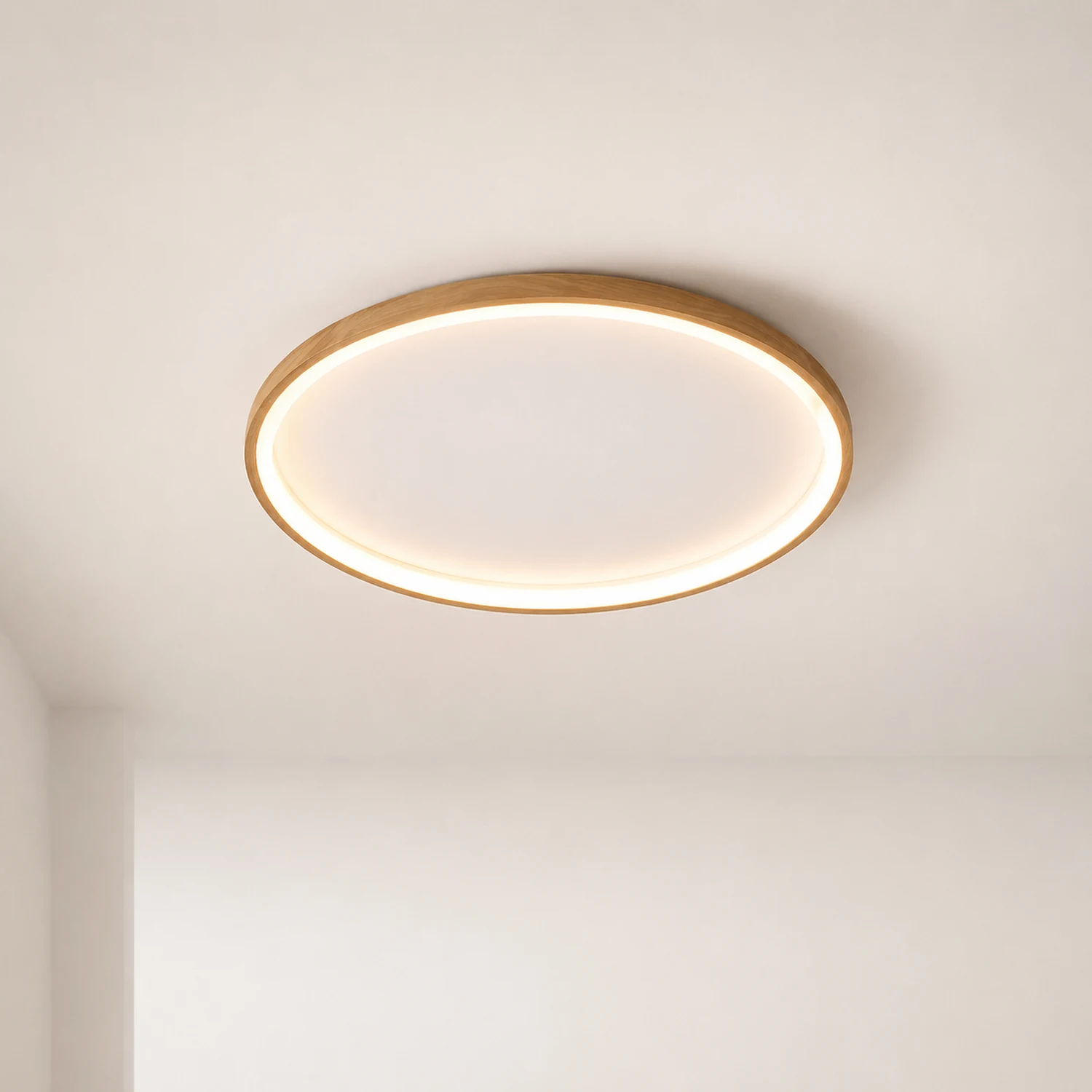 Ozawa Deckenleuchte Interner Lichthof dimmbar, Hölzern & Acryl ∅40/50cm - Lumpaz
