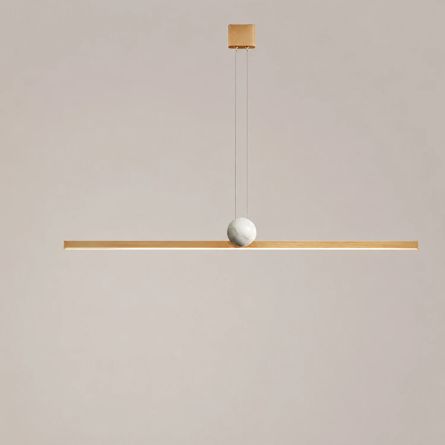 Edge Pendelleuchte 2 Farben, Metall & Marmor, 90/120/150cm - Lumpaz