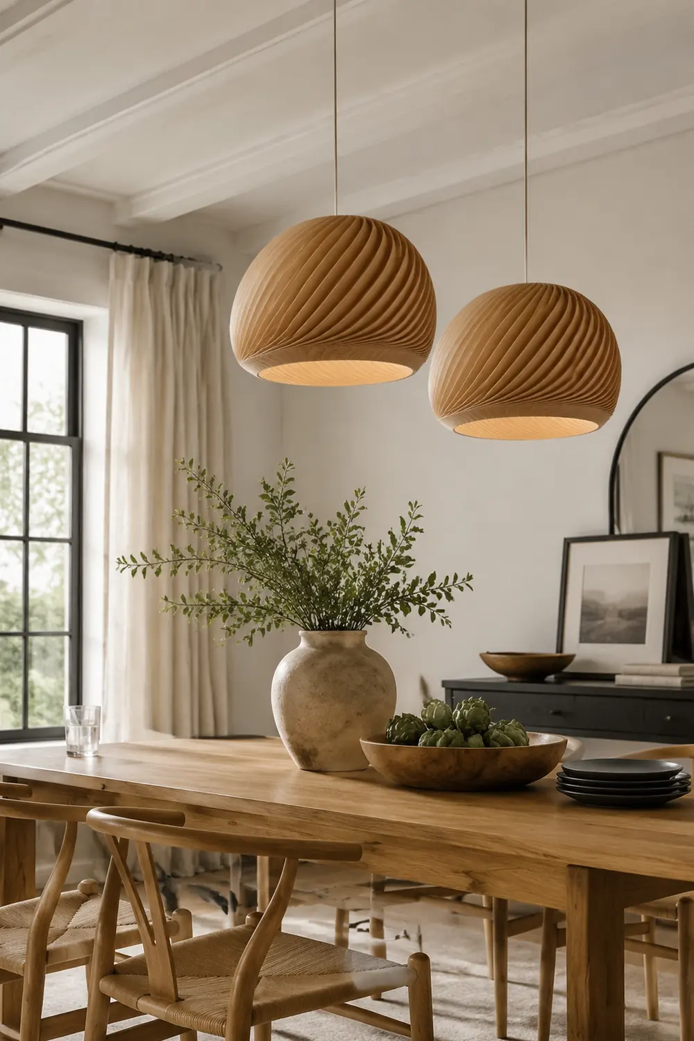 Ozawa Holz Pendelleuchte 2 Farbe, ∅40/50cm - Lumpaz