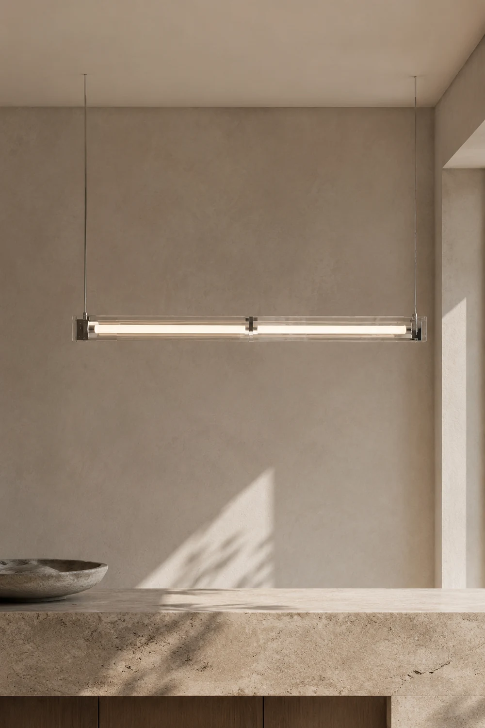 Edge Pendelleuchte, Metall+Glas, 80/100cm - Lumpaz