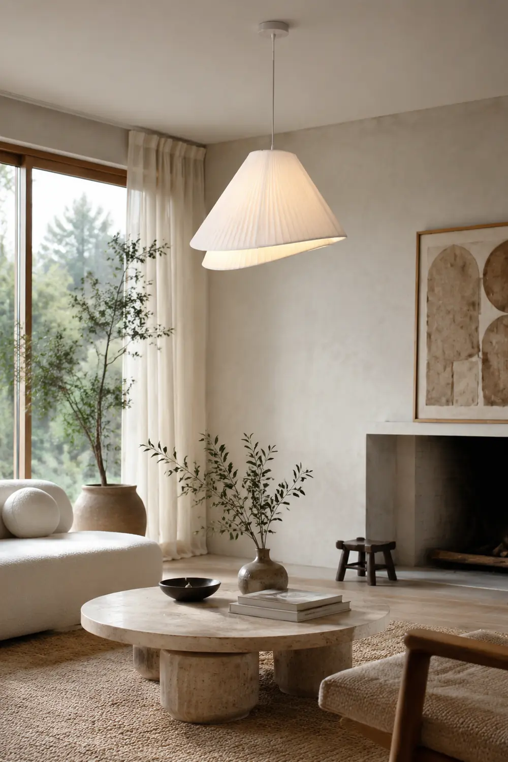 Renée Pendelleuchte, Stoff, ∅43/58CM - Lumpaz