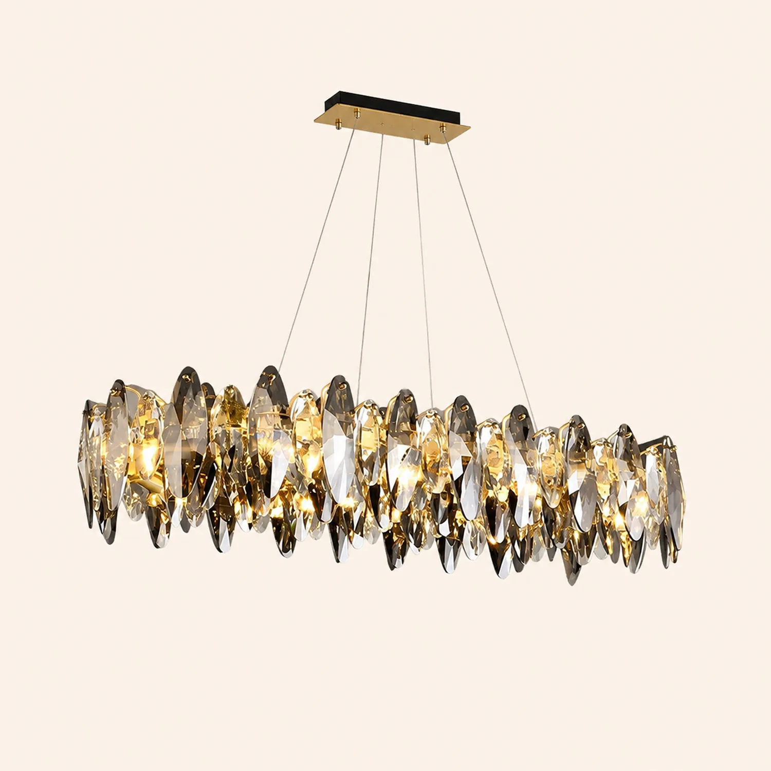 Marilyn Pendelleuchte Farbe Temperatur Schaltbar, Kupfer & Kristall, ∅90/120cm - Lumpaz
