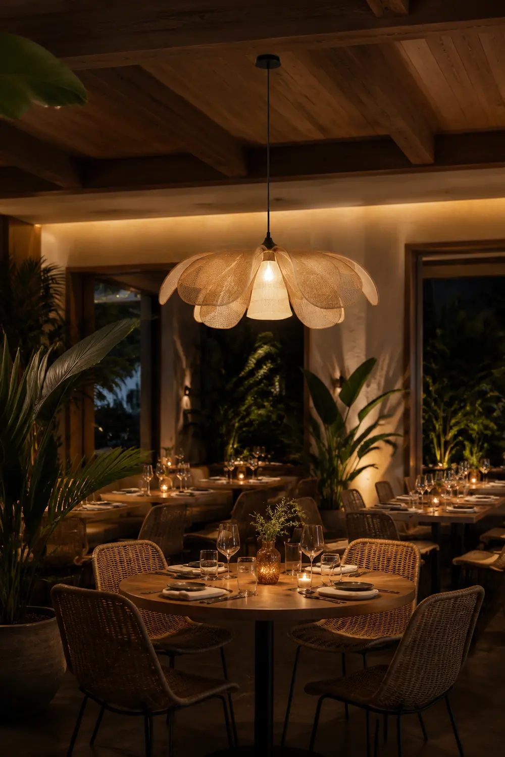 Ritta Pendelleuchte, Rattan & Weidengeflecht, ∅60/80cm - Lumpaz