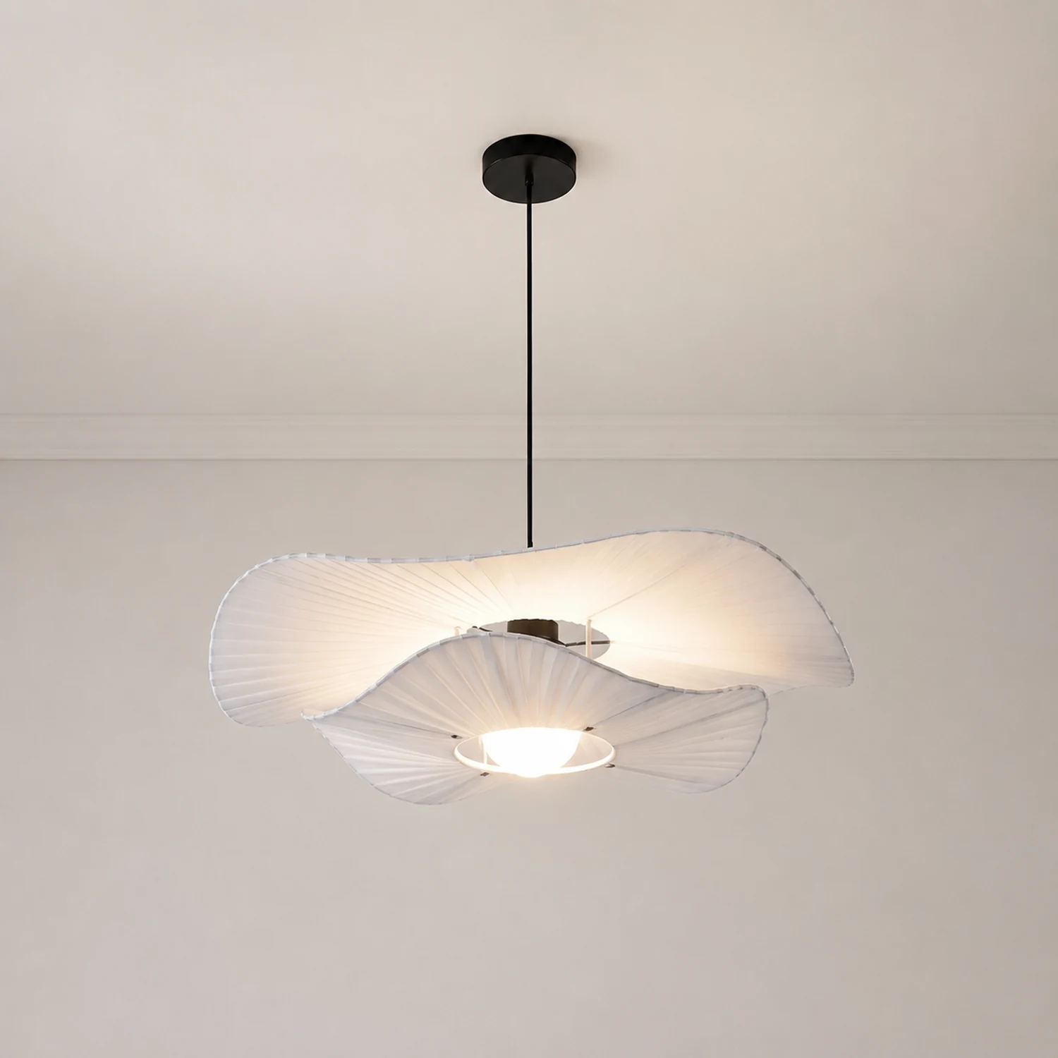 Renée Pendelleuchte 3 Farbe Temperatur umschaltbar, Tücher, ∅60cm - Lumpaz