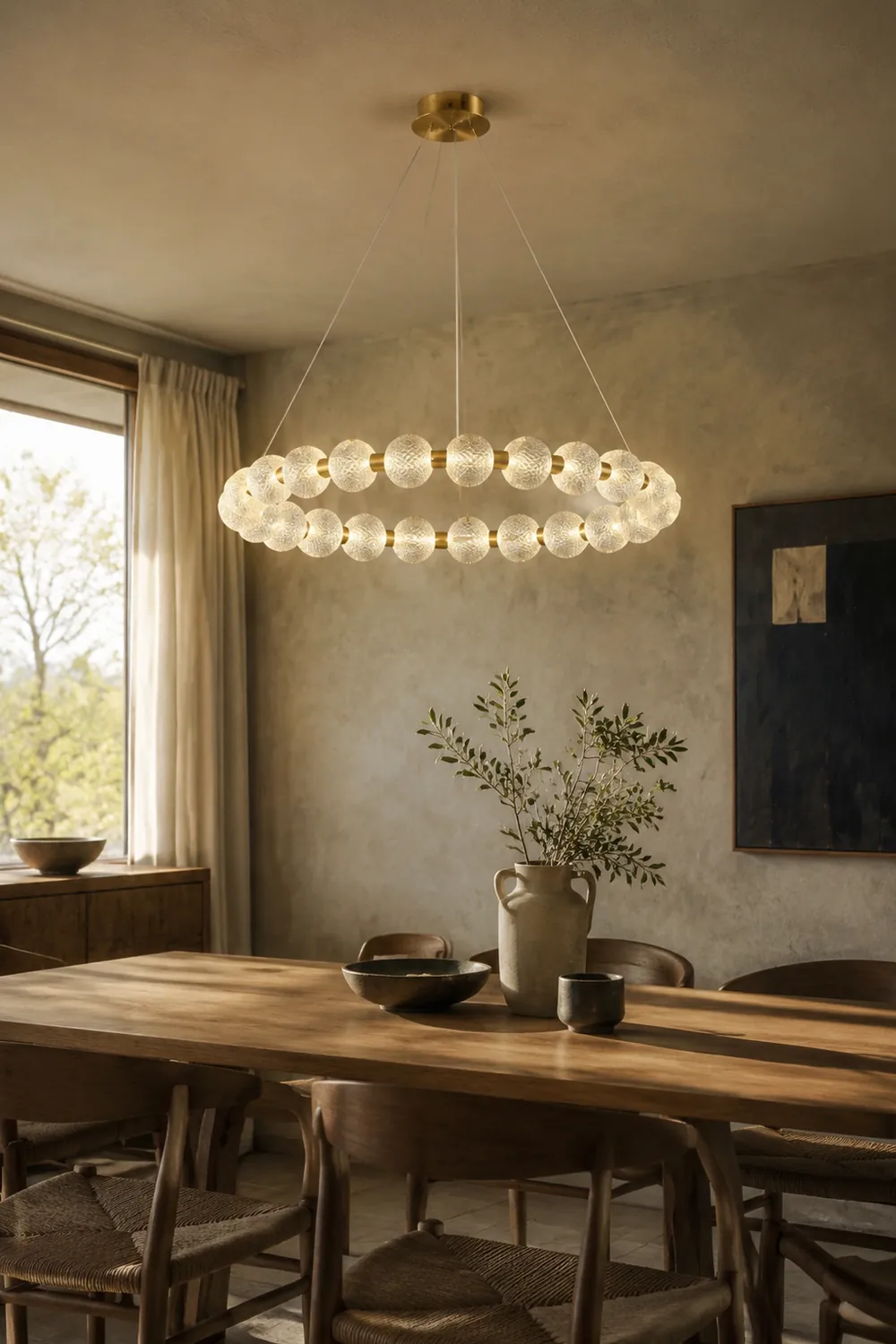 Hailie Pendelleuchte Ring, 62/82/102cm - Lumpaz