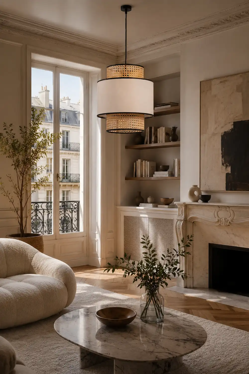 Ritta Pendelleuchte, Beige, ∅30/40/50cm - Lumpaz