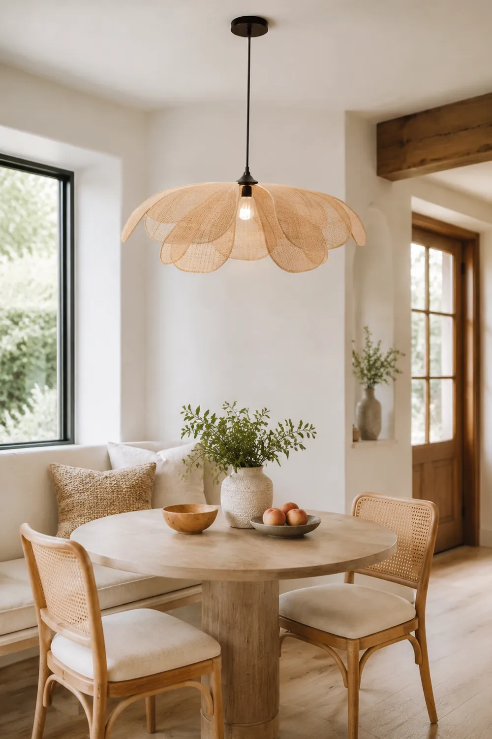 Ritta Pendelleuchte, Rattan & Weidengeflecht, ∅60/80cm - Lumpaz