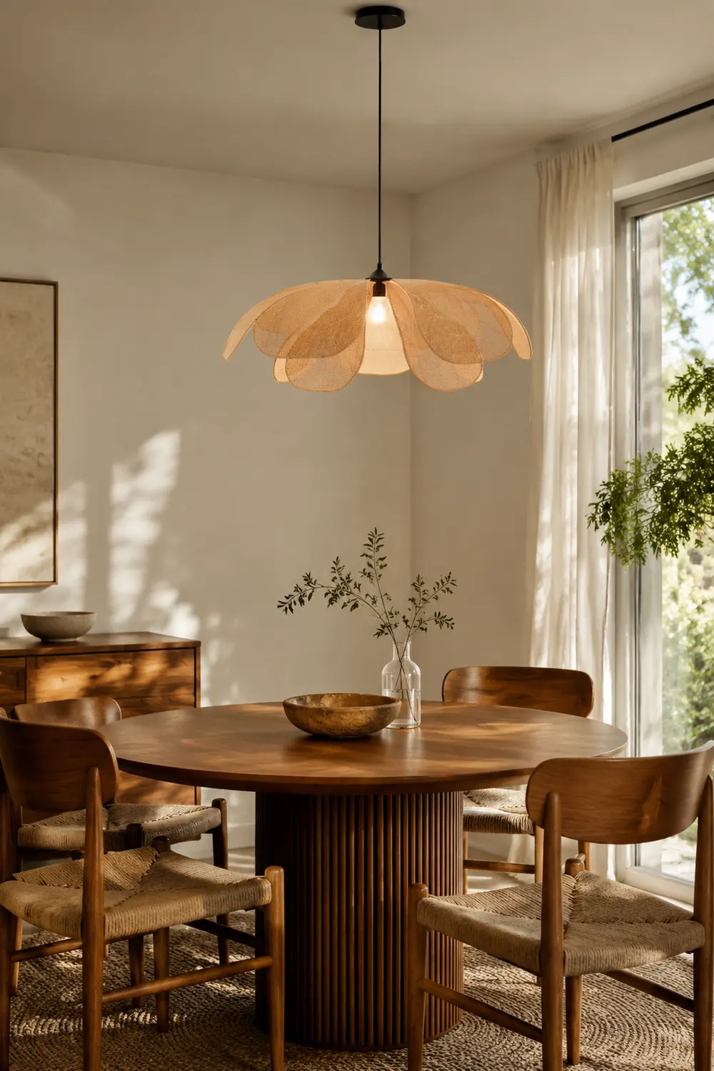 Ritta Pendelleuchte, Rattan & Weidengeflecht, ∅60/80cm - Lumpaz