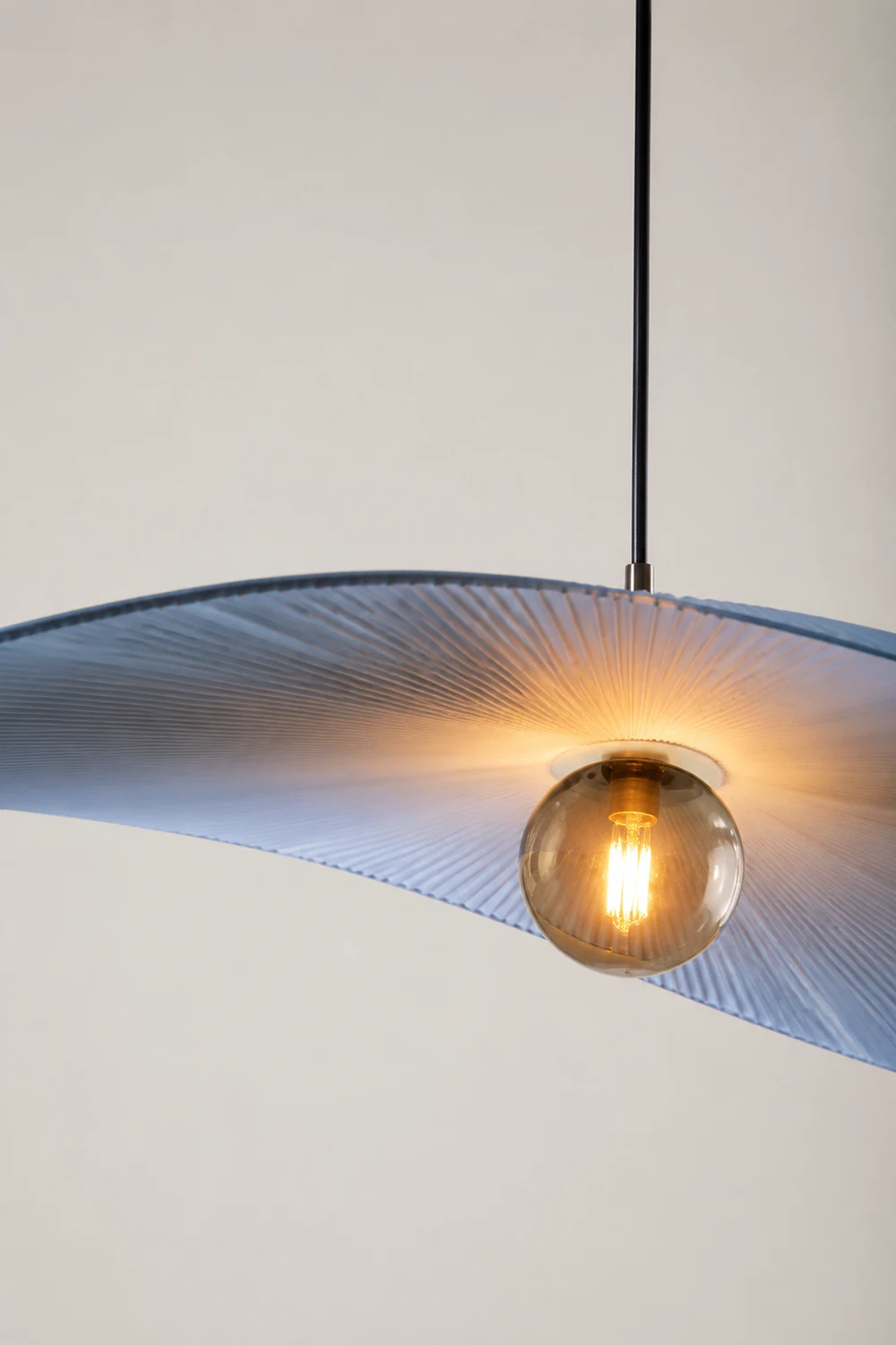 Renée Pendelleuchte 2 Farben, Stoff & Glas, ∅50/60/80cm - Lumpaz