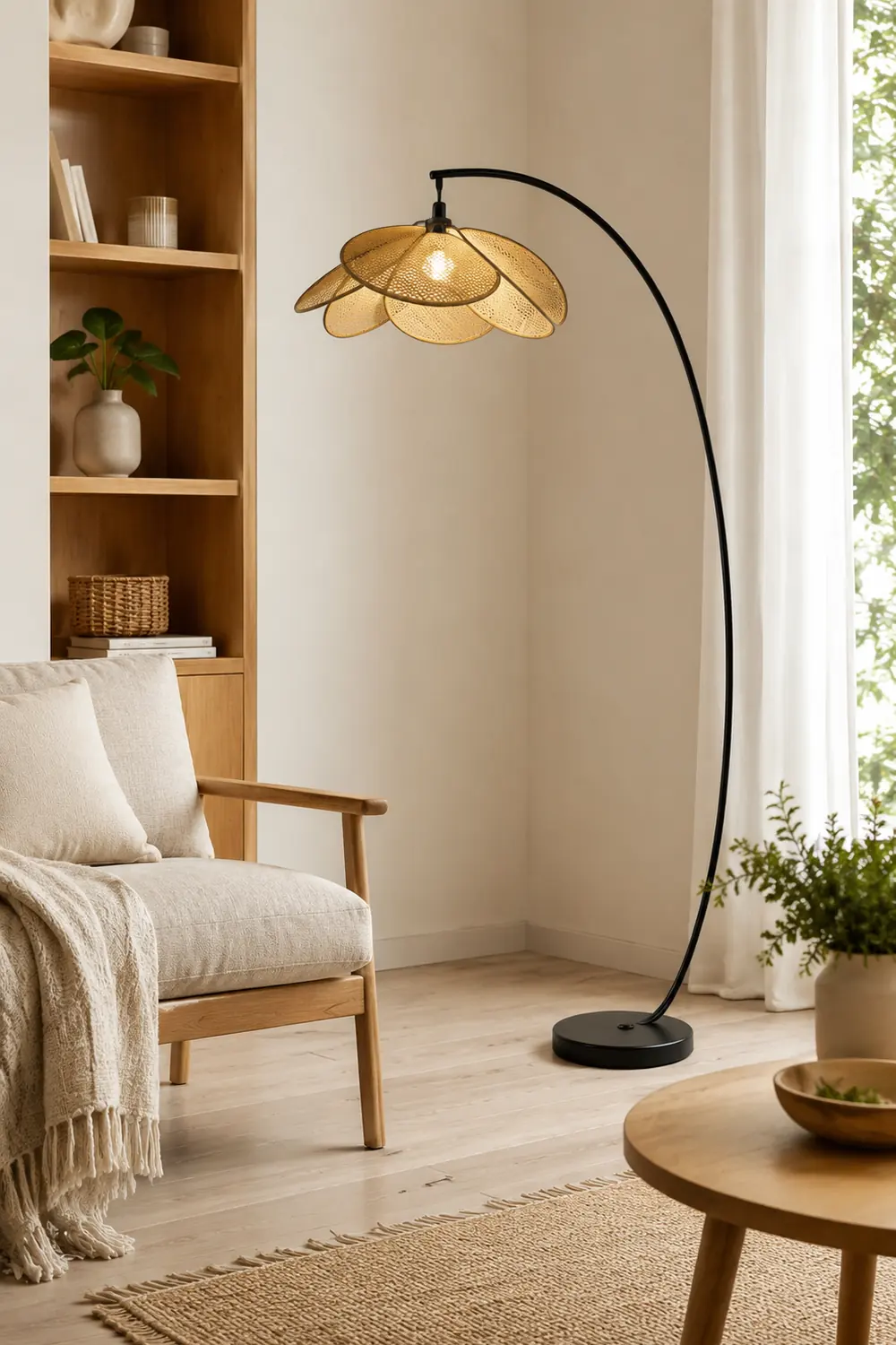 Ritta Stehlampe, Rattan & Weidengeflecht - Lumpaz