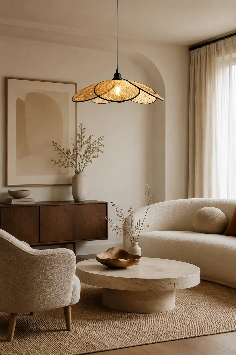 Ritta Pendelleuchte 2 Farben, Rattan & Weidengeflecht, ∅40/50/60cm - Lumpaz