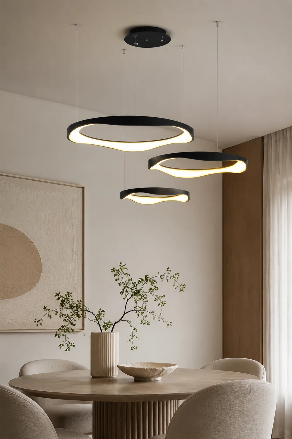 Arisha Pendelleuchte Farbtemperatur umschaltbar, 1/2/3 Ring - Lumpaz