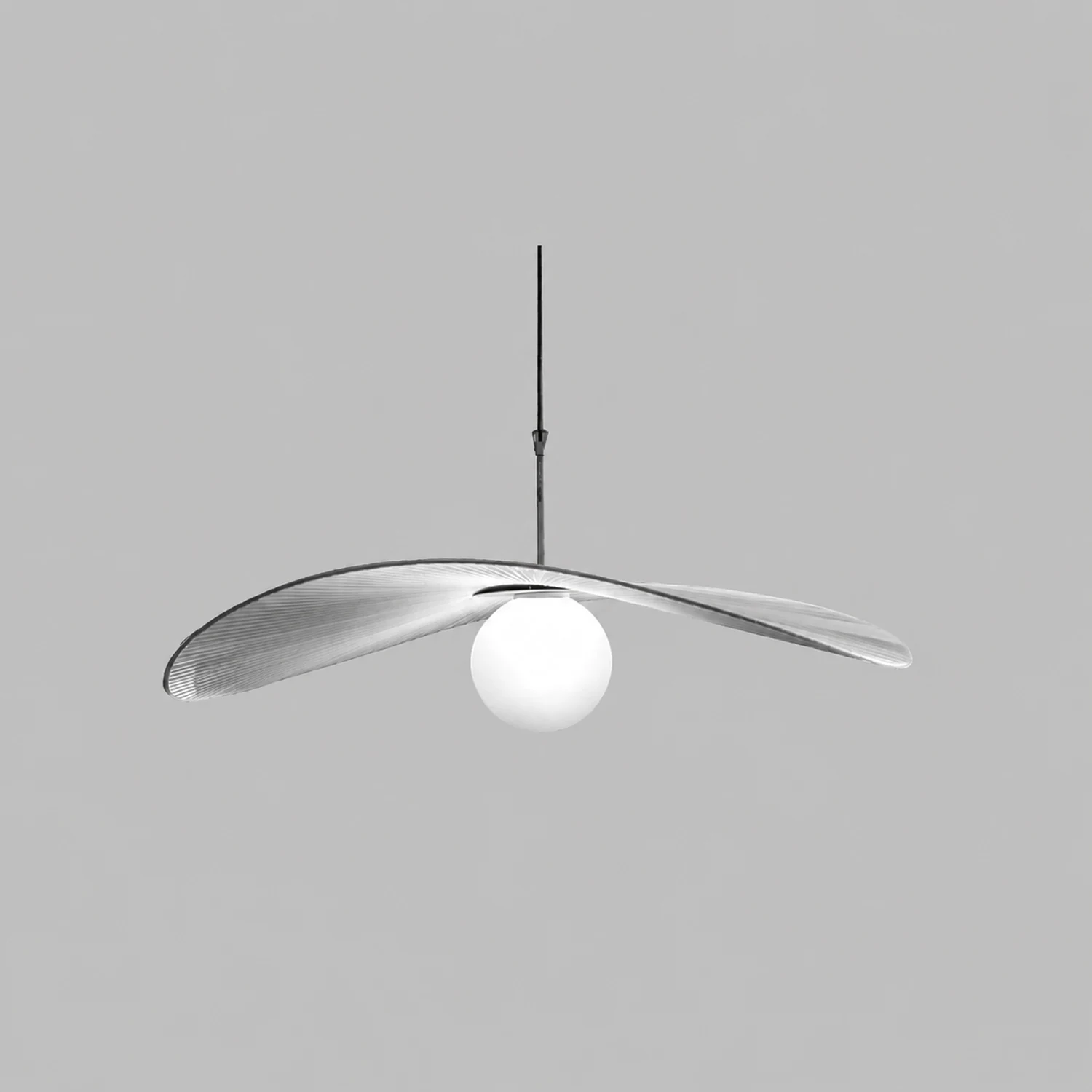 Renée Pendelleuchte 2 Farben, Stoff & Glas, ∅50/60/80cm - Lumpaz