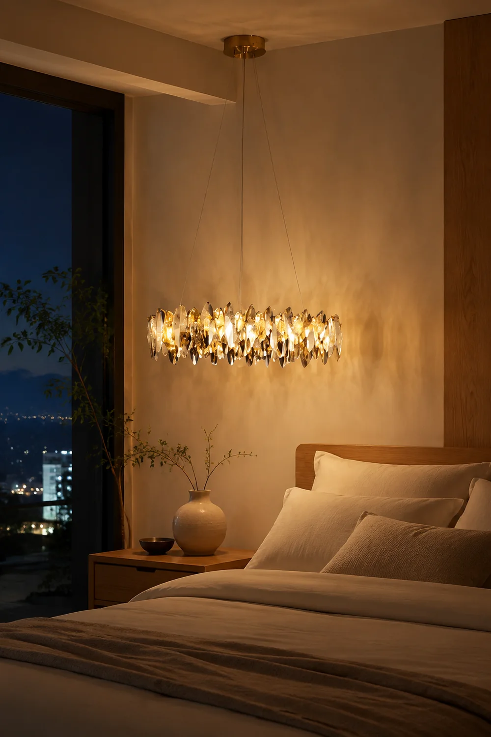 Marilyn Pendelleuchte Farbe Temperatur Schaltbar, Kupfer & Kristall, ∅90/120cm - Lumpaz