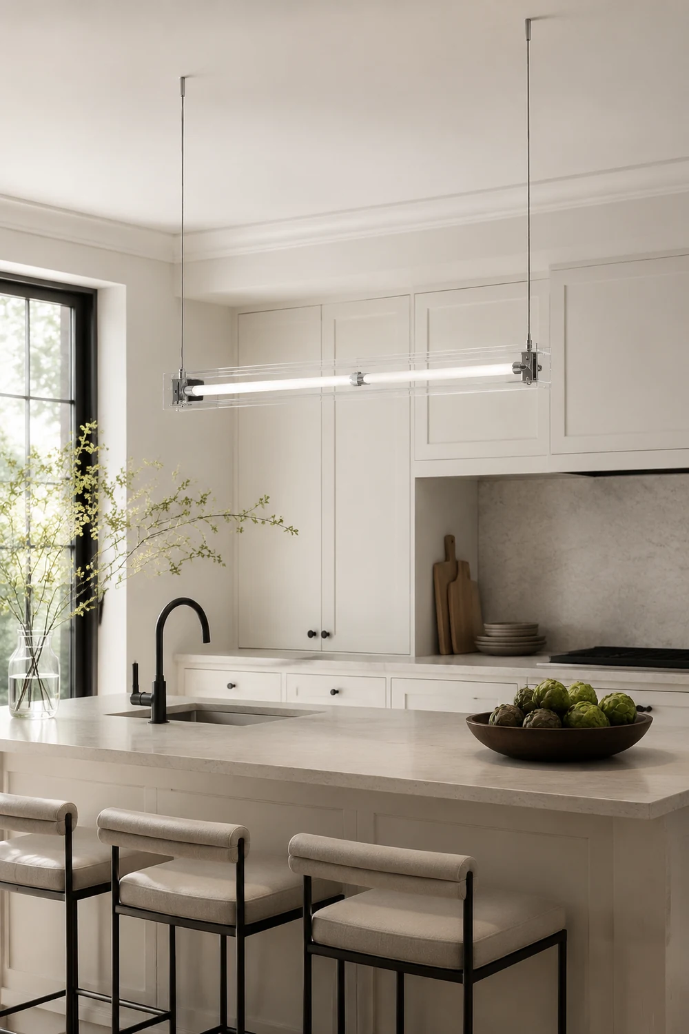 Edge Pendelleuchte, Metall+Glas, 80/100cm - Lumpaz