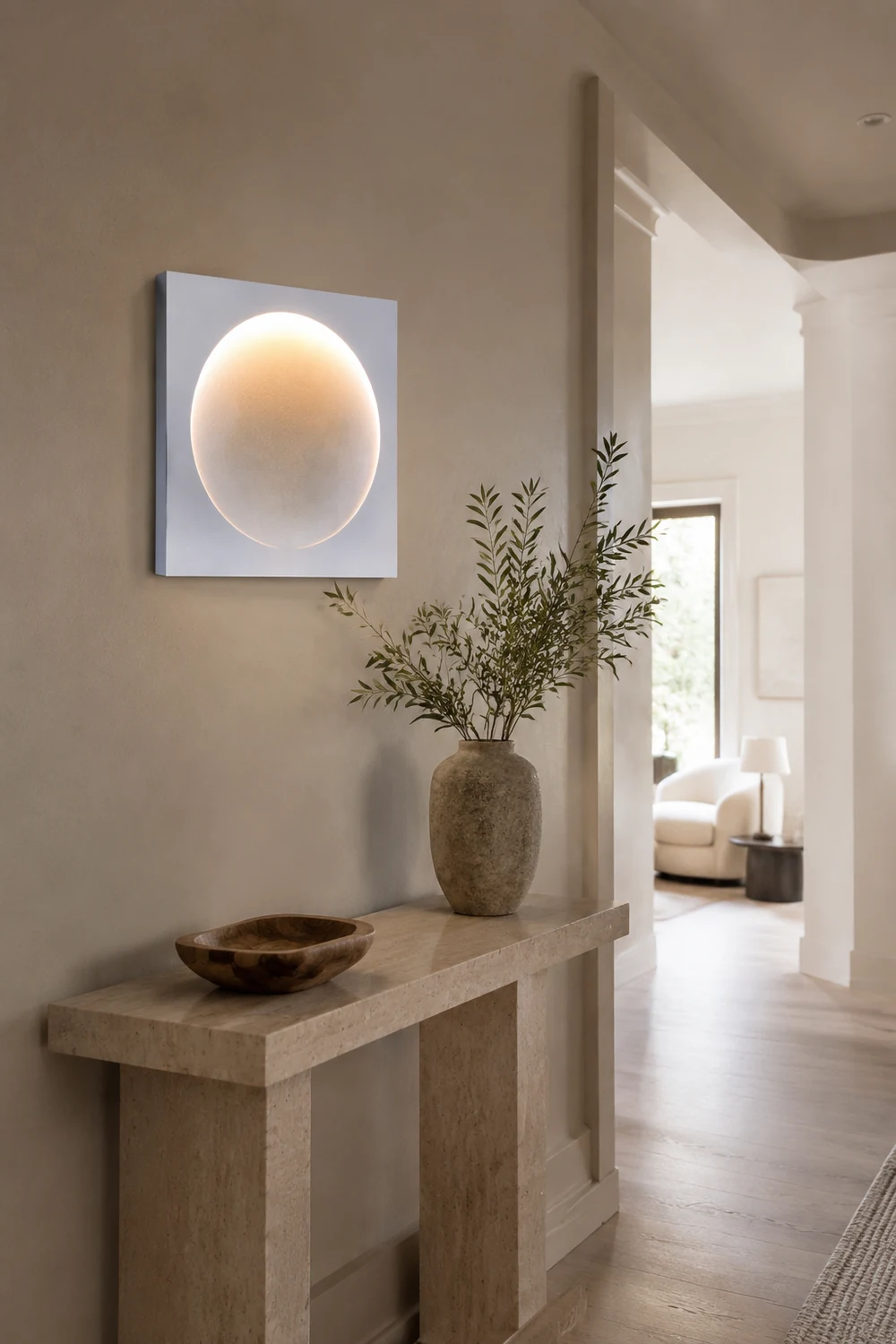 Elif Mond Wandlampe Fernbedienung Dimmbar, 30/40/50cm - Lumpaz