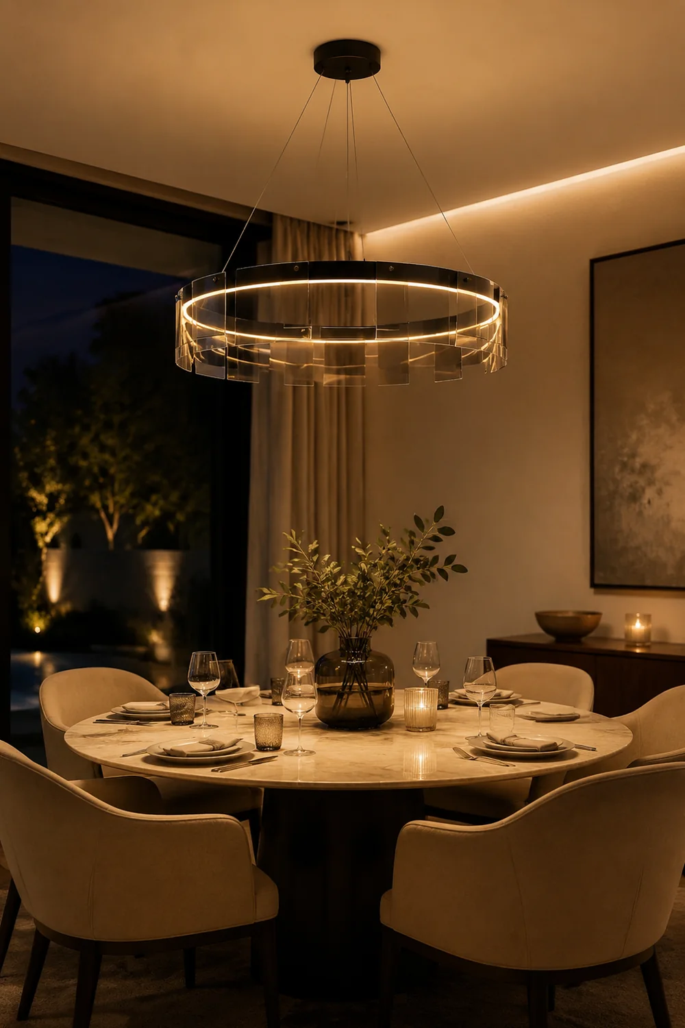 Evette Pendelleuchte Farbtemperatur umschaltbar, ∅60/80/100cm - Lumpaz