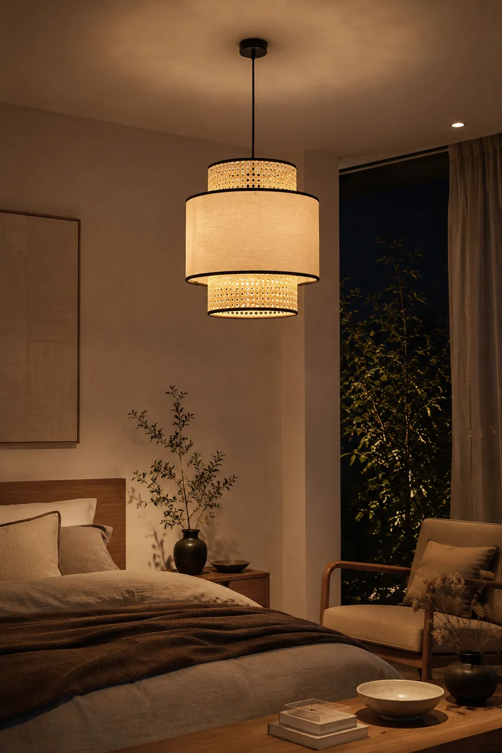 Ritta Pendelleuchte, Beige, ∅30/40/50cm - Lumpaz