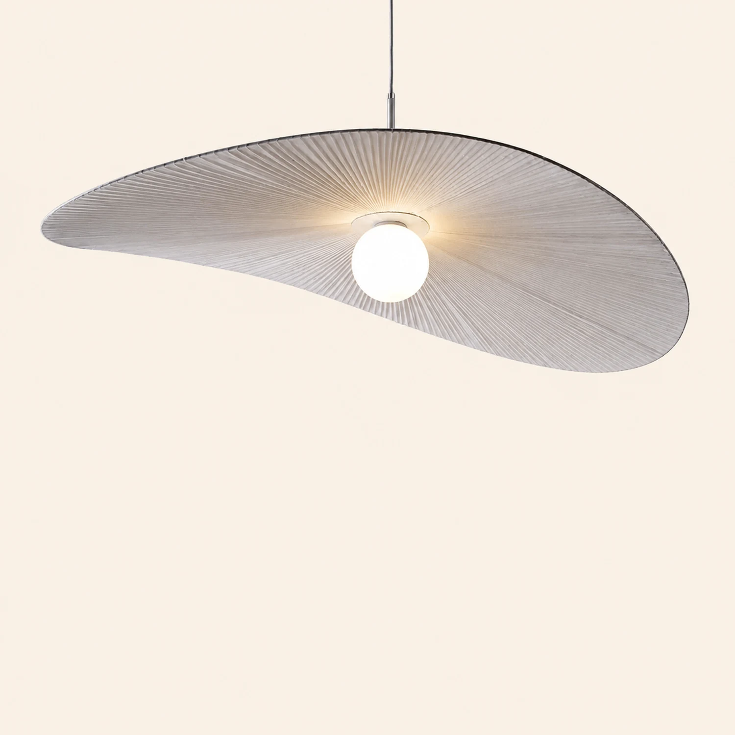 Renée Pendelleuchte 2 Farben, Stoff & Glas, ∅50/60/80cm - Lumpaz