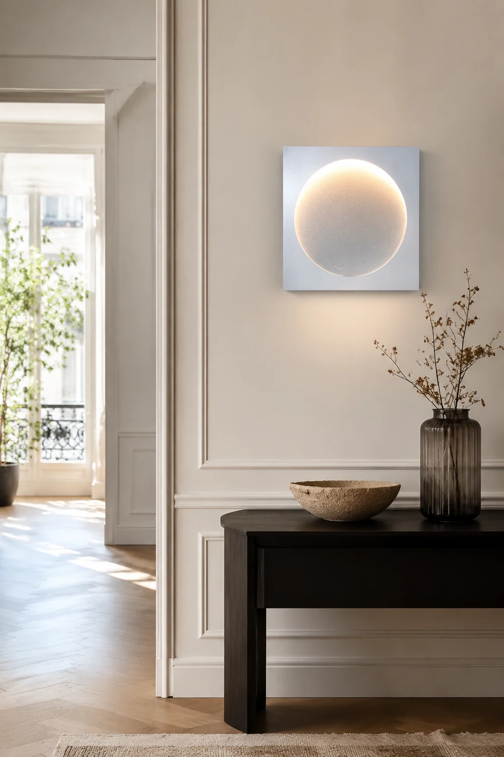 Elif Mond Wandlampe Fernbedienung Dimmbar, 30/40/50cm - Lumpaz