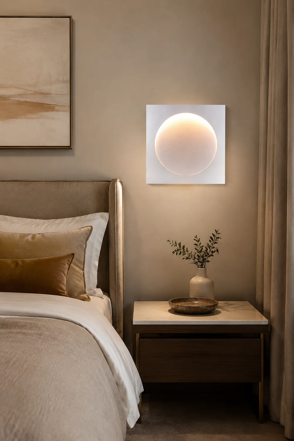 Elif Mond Wandlampe Fernbedienung Dimmbar, 30/40/50cm - Lumpaz