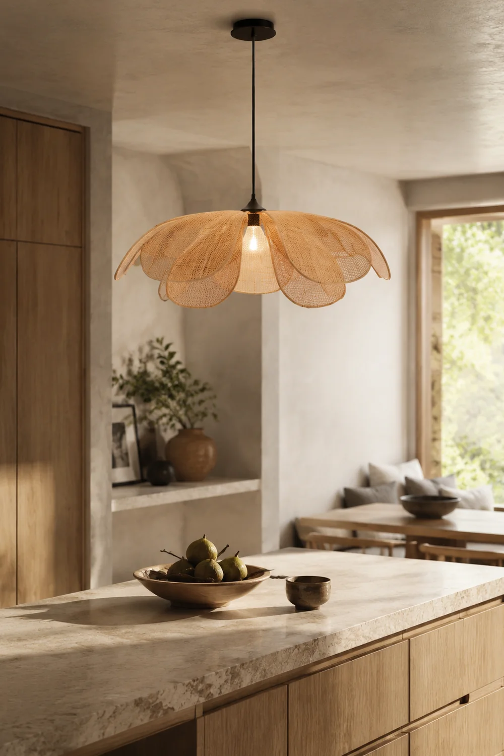 Ritta Pendelleuchte, Rattan & Weidengeflecht, ∅60/80cm - Lumpaz