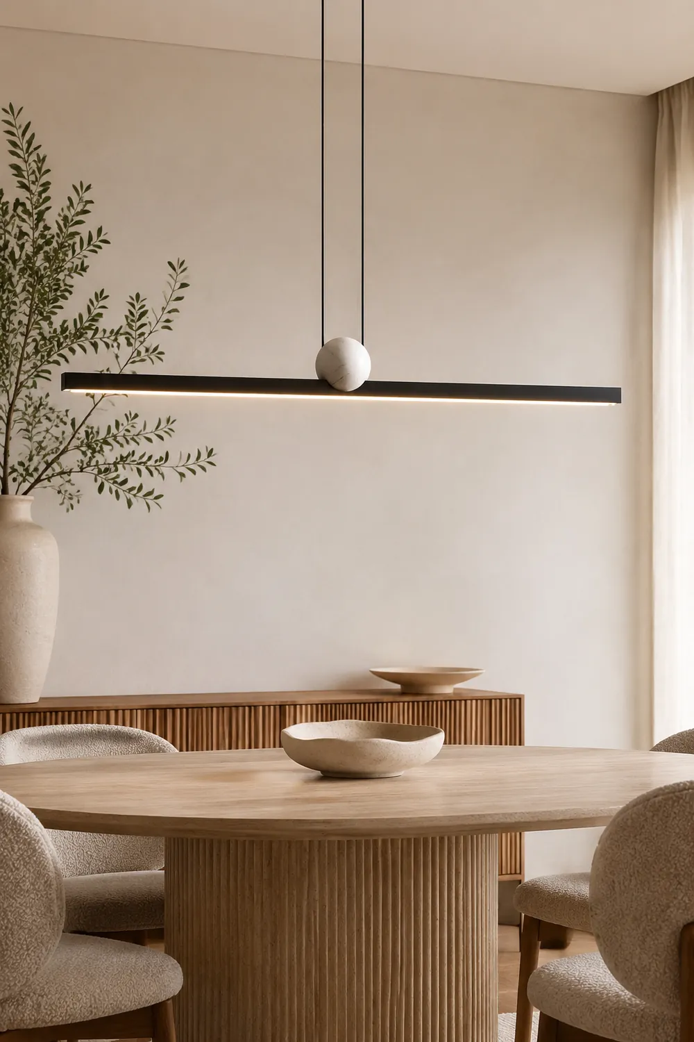 Edge Pendelleuchte 2 Farben, Metall & Marmor, 90/120/150cm - Lumpaz