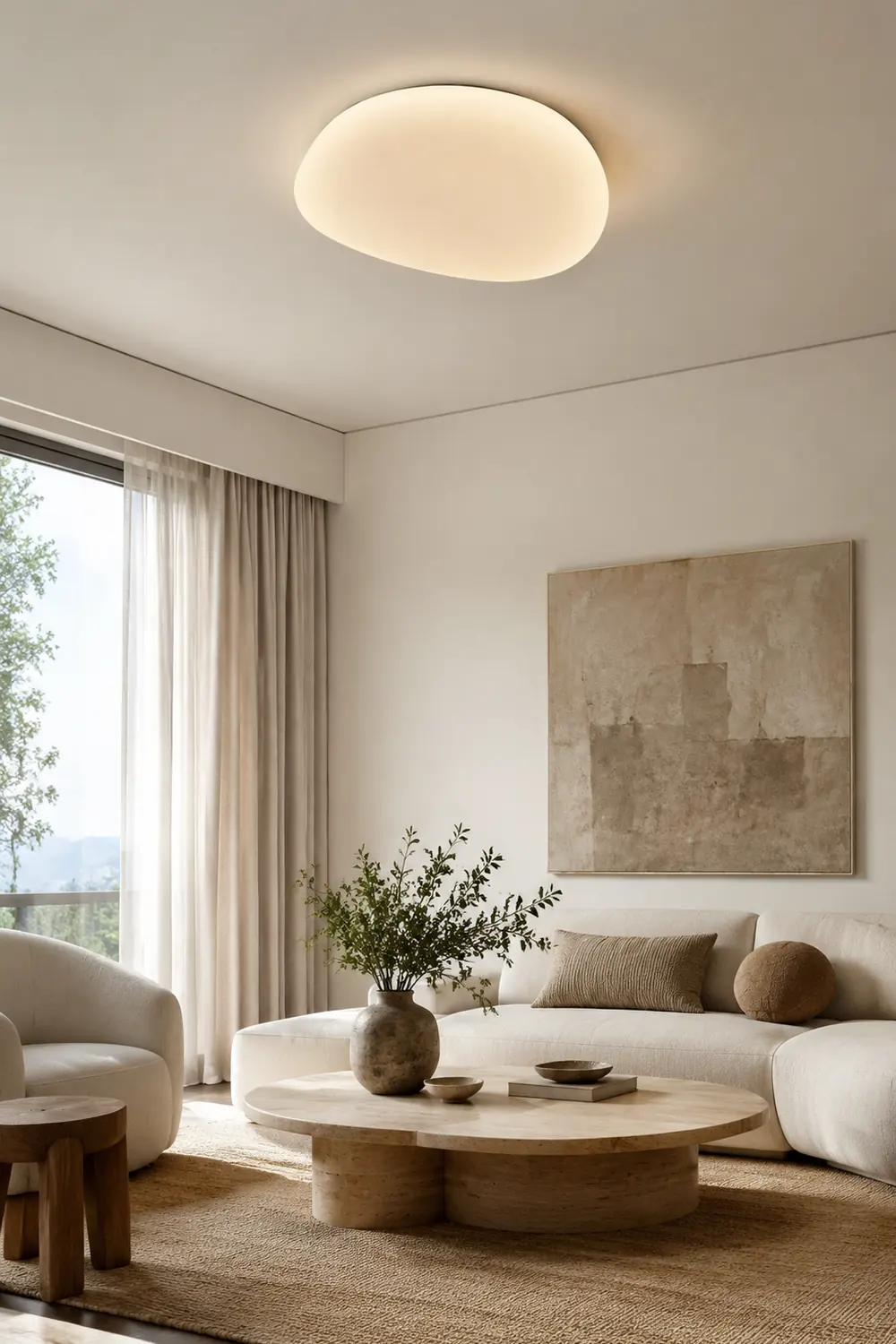Quinn Flush Mount Deckenleuchte, Pebbles Form, ∅38/45/55cm - Lumpaz