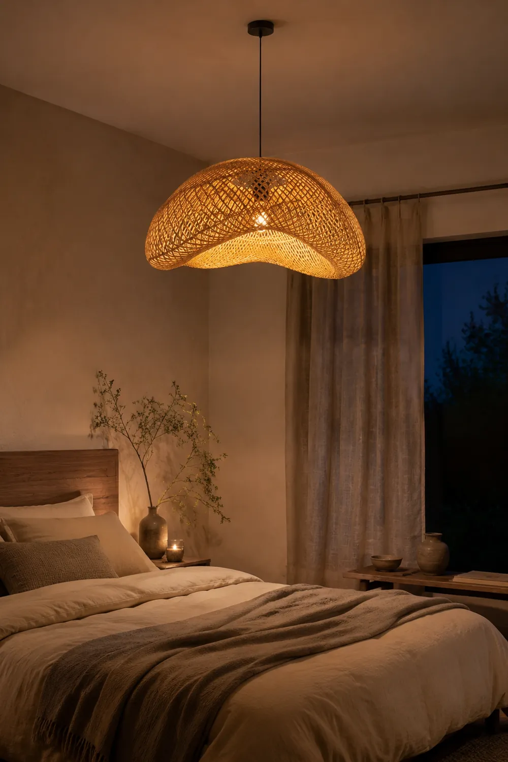 Muto Pendelleuchte, Rattan, ∅50/60/80cm - Lumpaz