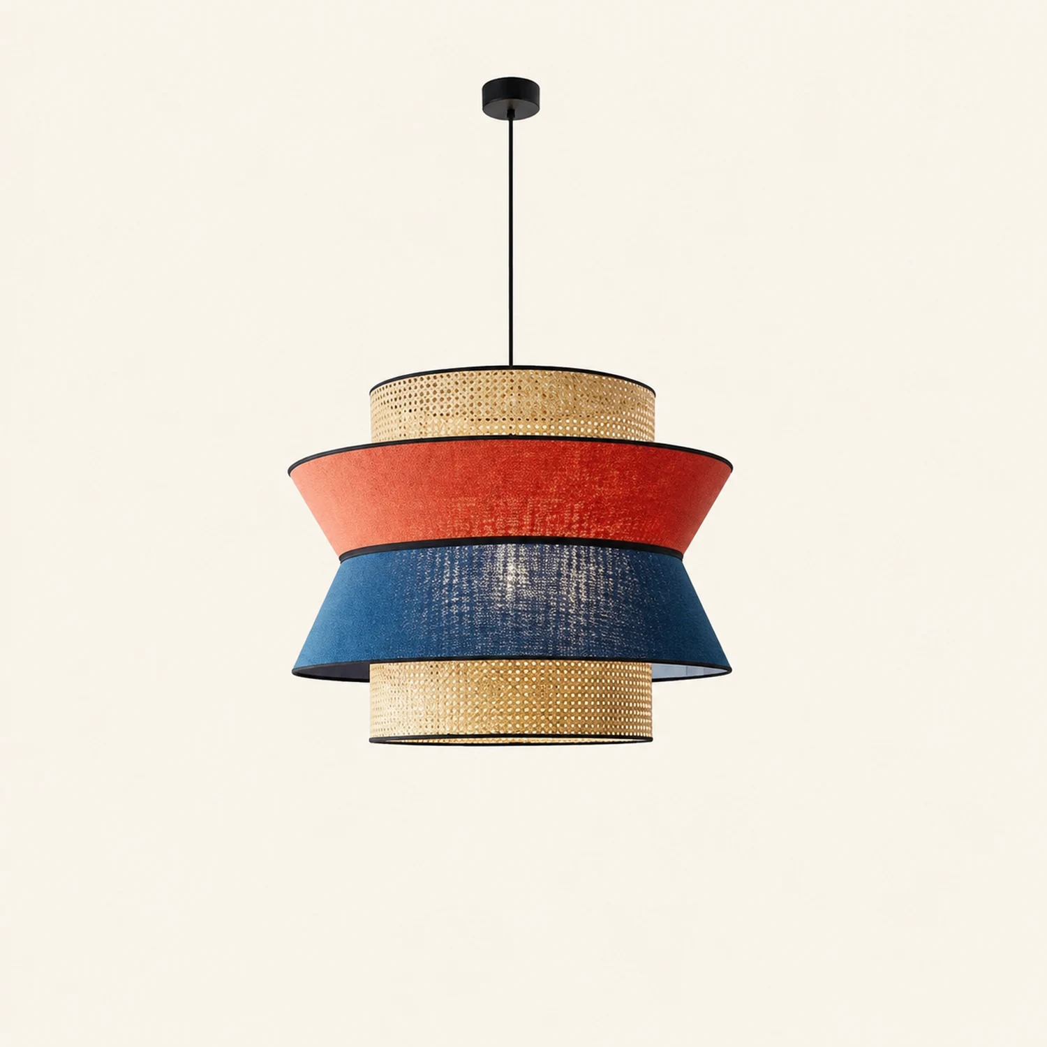 Ritta Pendelleuchte, Orange & Dunkelblau, ∅35/45cm - Lumpaz