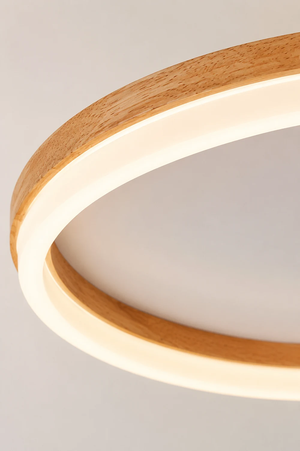 Ozawa Deckenleuchte Äußerer Halo dimmbar, Hölzern & Acryl ∅40/50cm - Lumpaz