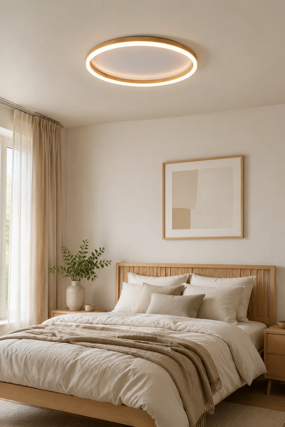 Ozawa Deckenleuchte Äußerer Halo dimmbar, Hölzern & Acryl ∅40/50cm - Lumpaz