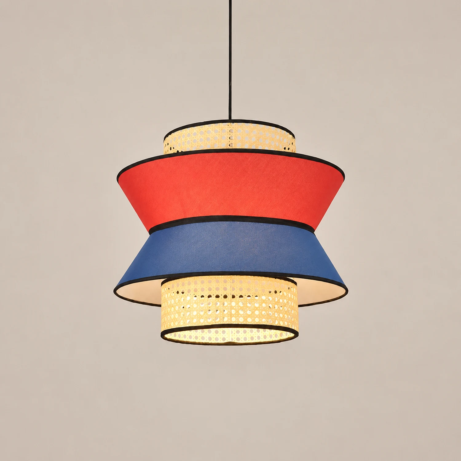 Ritta Pendelleuchte, Orange & Dunkelblau, ∅35/45cm - Lumpaz