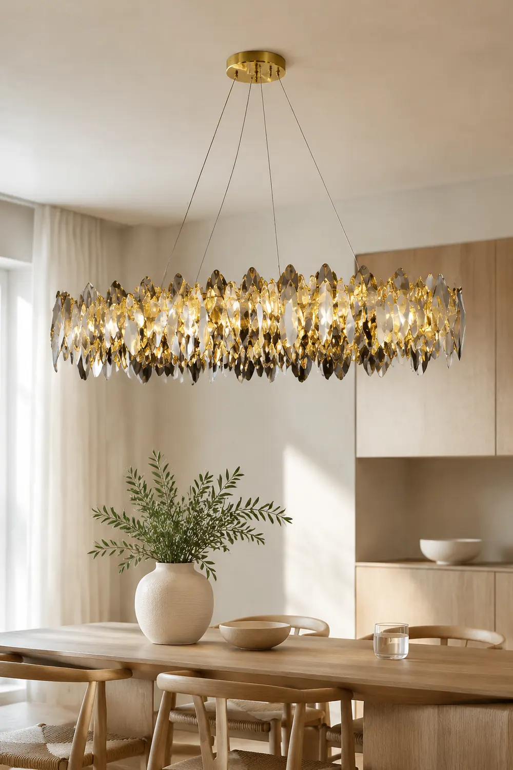 Marilyn Pendelleuchte Farbe Temperatur Schaltbar, Kupfer & Kristall, ∅90/120cm - Lumpaz